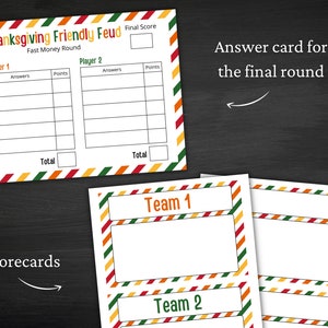 Thanksgiving Friendly Feud Printable Thanksgiving Game Fall Activity For Kids and Adults Thanksgiving Trivia Classroom Game image 4