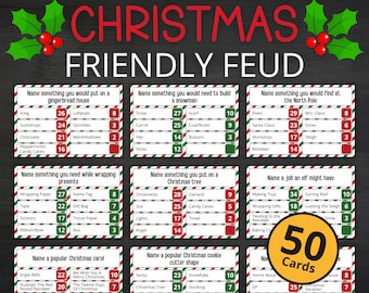 Christmas Friendly Feud | Printable Christmas Game | Christmas Activity For Kids and Adults | Christmas Trivia | Classroom and Party Game