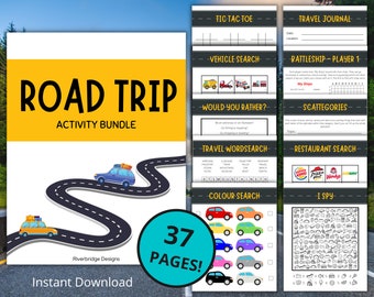 Road Trip Activity Bundle | Road Trip Games | Printable Activities for Families and Kids | Travel Activity Pack | Kids Travel Games