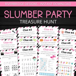 Slumber Party Treasure Hunt For Older Kids | Sleepover Scavenger Hunt | Sleepover Activity for Kids and Teens | Birthday Games and Puzzles
