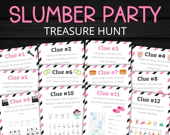 Slumber Party Treasure Hunt For Older Kids | Sleepover Scavenger Hunt | Sleepover Activity for Kids and Teens | Birthday Games and Puzzles