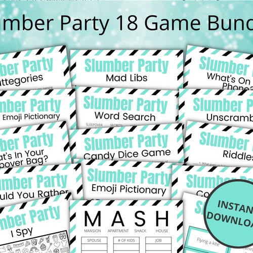 Slumber Party Mad Libs Printable Sleepover Games for Kids - Etsy