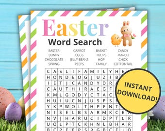 Easter Word Search | Printable Easter Game | Easter Activity For Kids and Adults | Easter Party Game | Family Game | Classroom Game