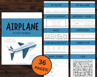 Airplane Activity Bundle | Travel Activities | Printable Activities for Families and Kids | Kids Travel Games | Airplane Busy Book