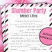 Slumber Party Mad Libs | Printable Sleepover Games for Kids and Teens | Pajama Party Activities ...