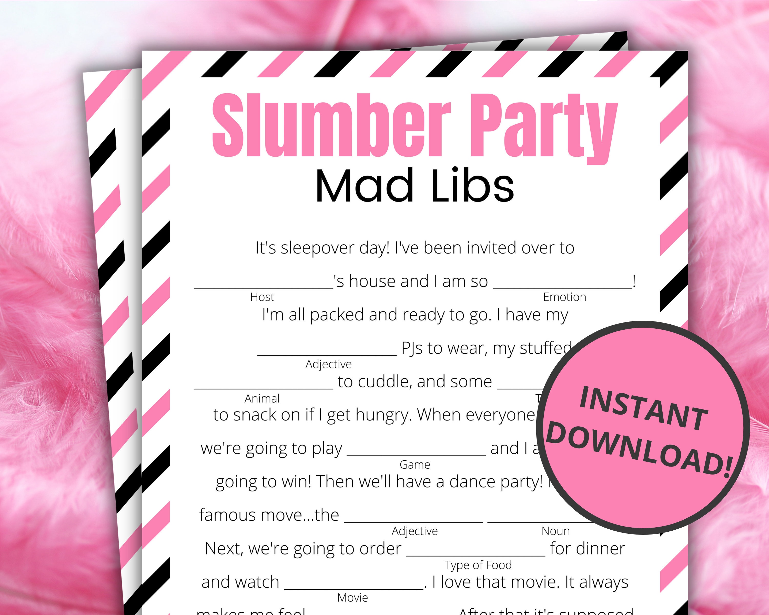 Mad Libs Sleepover Party Mad Libs