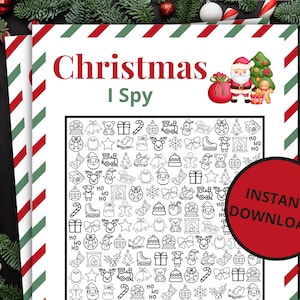 Christmas I Spy | Printable Christmas Game | Christmas Activity For Kids and Adults | Christmas Party Game | Holiday Classroom Game