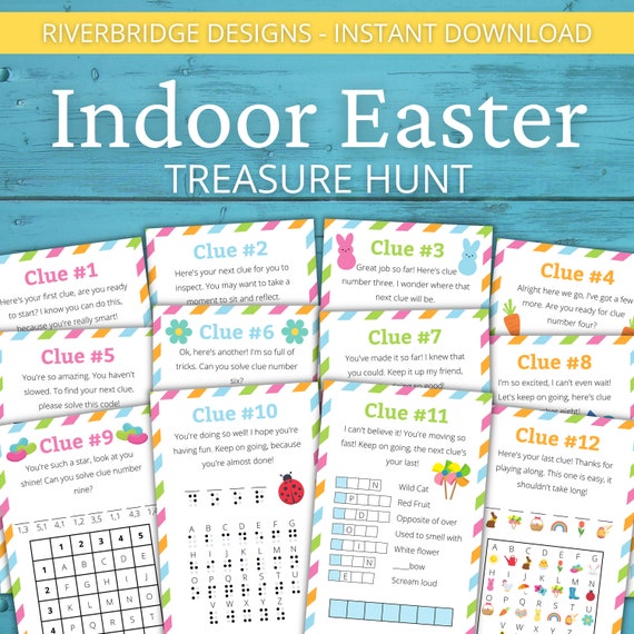 Indoor Easter Treasure Hunt For Older Kids | Easter Scavenger Hunt | Easter Activity for Kids and Teens | Easter Games | Easter Puzzles