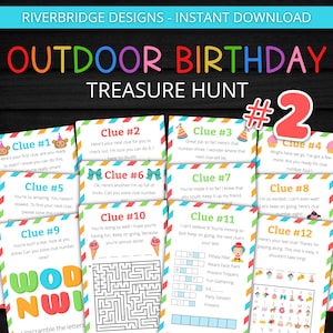 Outdoor Birthday Treasure Hunt #2 For Older Kids | Birthday Scavenger Hunt | Birthday Activity for Kids and Teens | Games and Puzzles