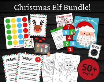 Christmas Elf Bundle | Christmas Elf Activities | Holiday Elf Ideas, Props and Accessories | Elf Kit | Printable Elf Games
