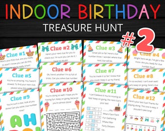 Indoor Birthday Treasure Hunt #2 For Older Kids | Birthday Scavenger Hunt | Birthday Activity for Kids and Teens | Games and Puzzles