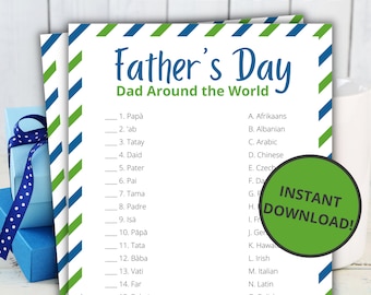 父の日 お父さんが世界を旅するゲーム | 子供と大人向けの印刷可能なゲーム | パーティーゲームとアクティビティ | 家族向けゲーム | 教室向けゲーム