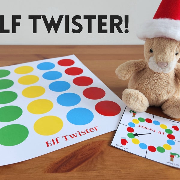 Elf Twister | Christmas Elf Activity | Holiday Elf Ideas, Props and Accessories | Printable Elf Game