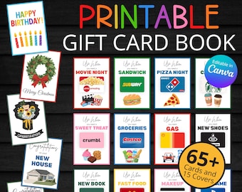 Printable Gift Card Book for Birthday, Graduation, New Home and More | Birthday Card | Editable Gift Card Holder | Teen Gift