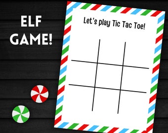 Elf Tic Tac Toe | Christmas Elf Activity | Holiday Elf Ideas, Props and Accessories | Printable Elf Game