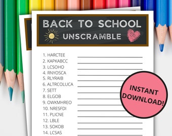 Back To School Unscramble Game | First Day of School Game | Icebreaker Game | Games for Students | Back To School Activity for Kids