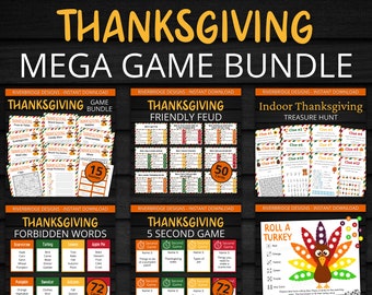 Thanksgiving Mega Game Bundle | Printable Thanksgiving Games For Kids and Adults | Party Games and Activities | Family and Classroom Games
