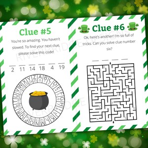 Indoor St. Patrick's Day Treasure Hunt For Older Kids St. Patrick's Day Scavenger Hunt Activity for Kids and Teens Games and Puzzles image 4