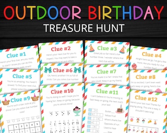 Outdoor Birthday Treasure Hunt For Older Kids | Birthday Scavenger Hunt | Birthday Activity for Kids and Teens | Birthday Games and Puzzles
