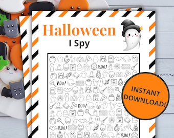 Halloween I Spy | Printable Halloween Game | Halloween Activity For Kids and Adults | Halloween Party Game | Classroom Game