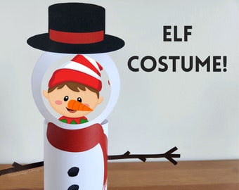 Elf Snowman Costume | Christmas Elf Activity | Holiday Elf Ideas, Props and Accessories | Printable Elf Prop