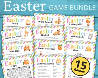 Easter Game Bundle | Printable Easter Games For Kids and Adults | Party Games and Activities | Family Games | Classroom Games