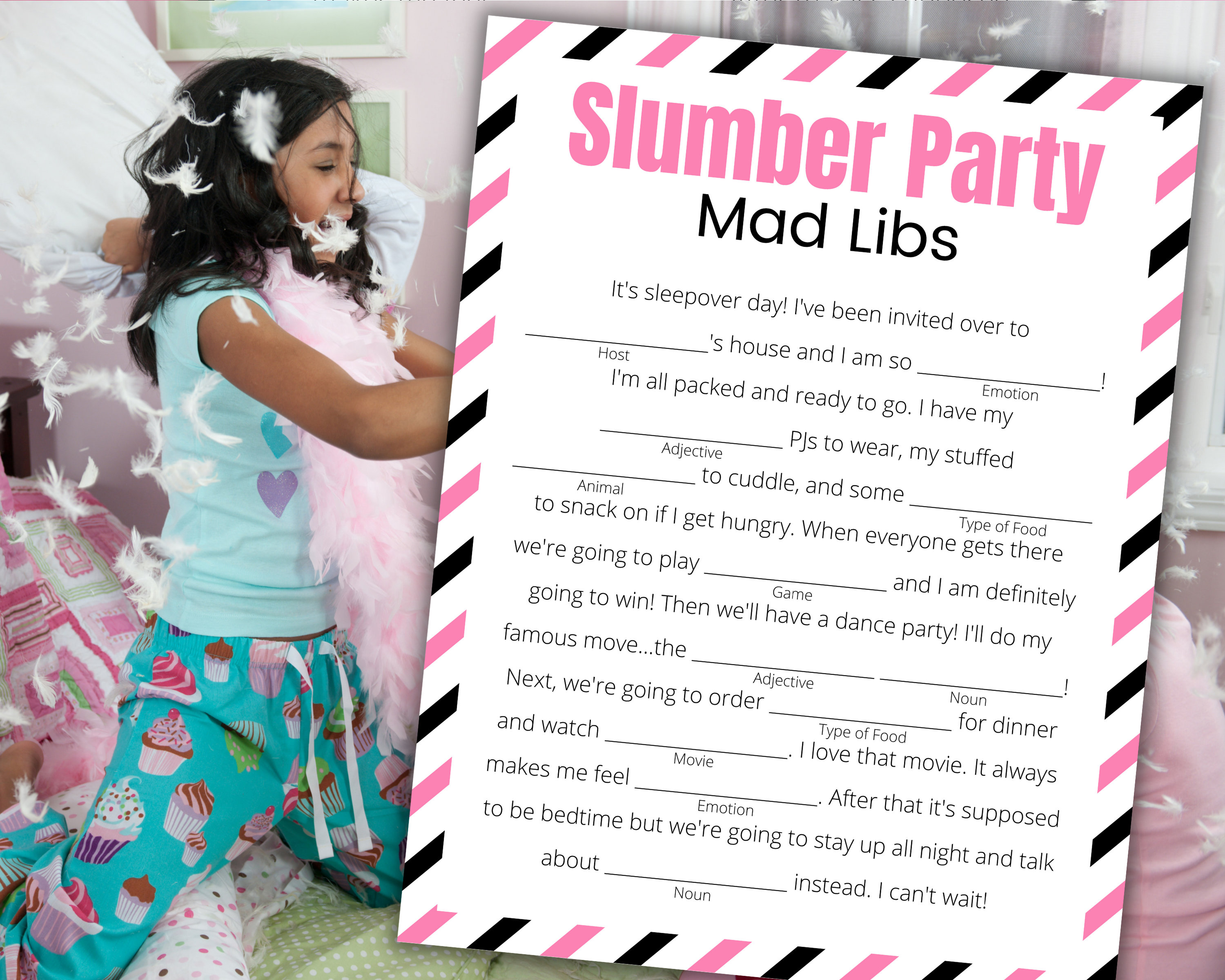 Slumber Party Mad Libs Printable Sleepover Games for Kids - Etsy Canada