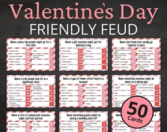 Valentine's Day Friendly Feud | Printable Valentine's Day Activity For Kids and Adults | Valentines Trivia | Galentine's Day Party Game
