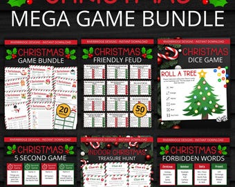 Puede incluir: Un paquete de juegos navideños en descarga digital que incluye varias hojas de actividades imprimibles como un juego de preguntas, dados, 5 segundos, búsqueda del tesoro y palabras prohibidas con gráficos de acebo.