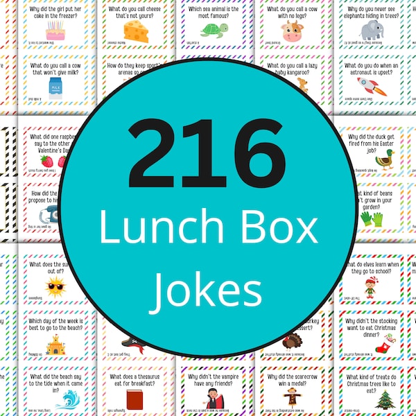 Lunch Box Jokes for Kids | Joke of the Day | Back to School Riddles | Lunchbox Joke Bundle | Lunch Box Notes for Kids | Teacher Jokes