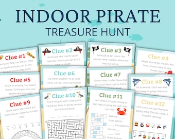 Indoor Pirate Treasure Hunt For Older Kids | Pirate Scavenger Hunt | Birthday Activity for Kids and Teens | Birthday Games and Puzzles