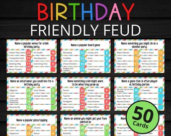 Birthday Friendly Feud | Printable Birthday Party Activity For Kids and Adults | Birthday Party Game | Birthday Classroom and Family Game