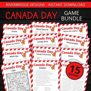 Canada Day Game Bundle | Printable Canada Day Games and Activities for Kids and Adults | Summer Games | Family Games for Summer