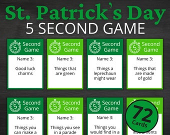 St. Patrick's Day 5 Second Game | Printable St. Patrick's Day Activity For Kids and Adults | St. Patrick's Day Party Game