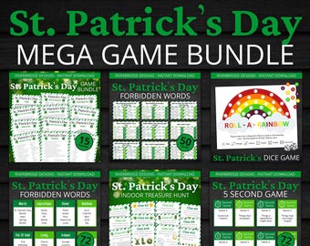 St. Patrick's Day Mega Game Bundle | Printable Games For Kids and Adults | Party Games and Activities | Family and Classroom Games