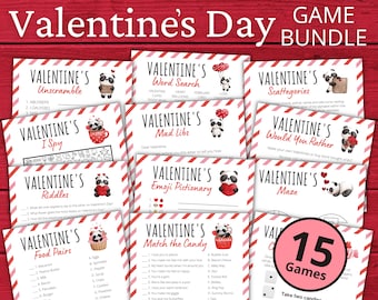 Valentine's Day Game Bundle | Printable Valentine's Day Games For Kids | Party Games and Activities | Classroom Games | Family Games