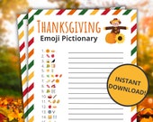 Thanksgiving Emoji Pictionary | Printable Thanksgiving Game | Thanksgiving Activity For Kids and Adults | Classroom Game - Scarecrow