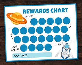 Rewards Chart Printable For Children and Toddlers | Potty Chart | Sticker Chart | Chore Chart | 8.5 x 11 | Space