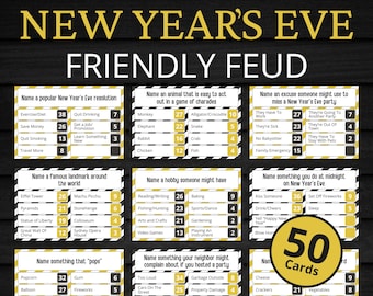 New Year's Eve Friendly Feud | Printable New Year's Game | Activity For Kids and Adults | New Year's Eve Trivia | Classroom and Party Game
