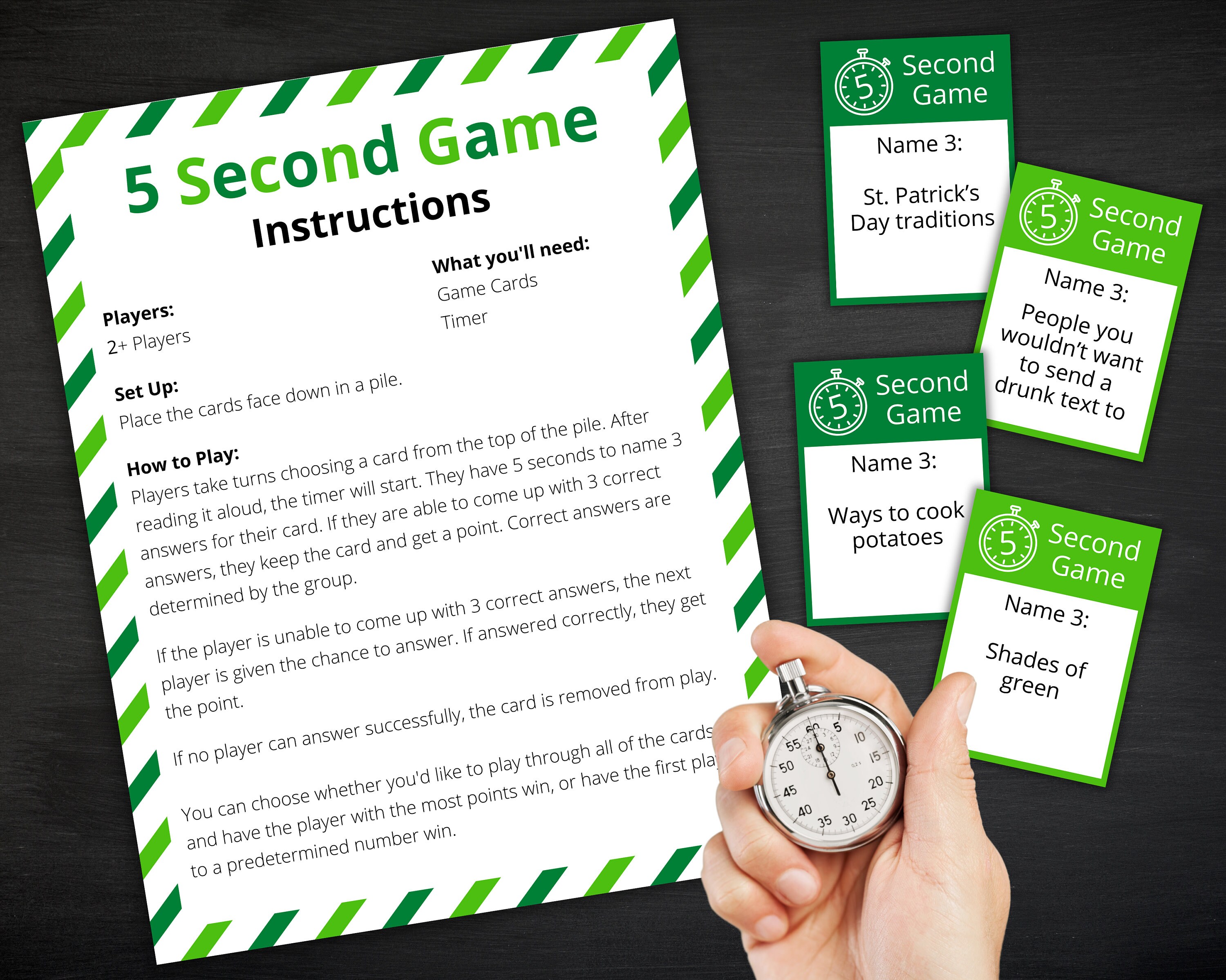 St. Patrick's Day 5 Second Game | Printable St. Patrick's Day Activity ...