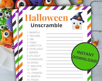 Juego de descifrar de Halloween, Juego de Halloween imprimible, Actividad de Halloween para niños y adultos, Juego de fiesta de Halloween, Juego de aula
