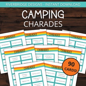 Camping Charades | Camping Games | Printable Activities for Families and Kids | Camping Activity | Camp Activities and Games