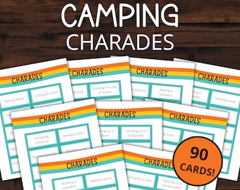 Camping Charades | Camping Games | Printable Activities for Families and Kids | Camping Activity | Camp Activities and Games