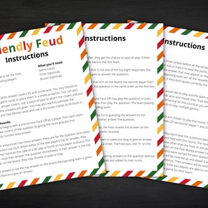 Thanksgiving Friendly Feud Printable Thanksgiving Game Fall Activity For Kids and Adults Thanksgiving Trivia Classroom Game image 5