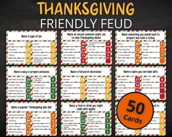 Thanksgiving Friendly Feud | Printable Thanksgiving Game | Fall Activity For Kids and Adults | Thanksgiving Trivia | Classroom Game