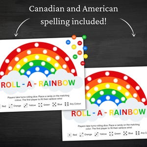 Roll A Rainbow Dice Game | Printable St. Patrick's Day Game | Spring ...