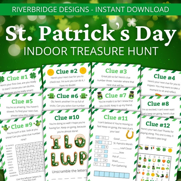 Indoor St. Patrick's Day Treasure Hunt For Older Kids | St. Patrick's Day Scavenger Hunt | Activity for Kids and Teens | Games and Puzzles