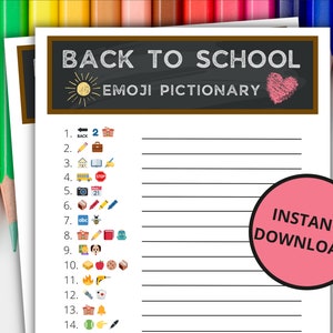 Back To School Emoji Pictionary | First Day of School Game | Icebreaker Game | Games for Students | Back To School Activity for Kids