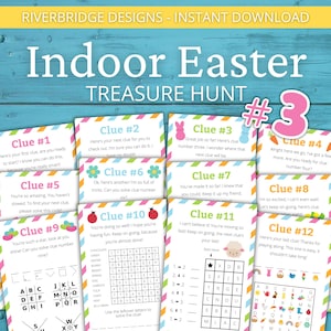 Búsqueda del tesoro de Pascua en interiores n.º 3 para niños mayores / Búsqueda del tesoro de Pascua / Actividad de Pascua para niños y adolescentes / Juegos de Pascua / Rompecabezas de Pascua