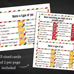 Thanksgiving Friendly Feud Printable Thanksgiving Game Fall Activity For Kids and Adults Thanksgiving Trivia Classroom Game image 2